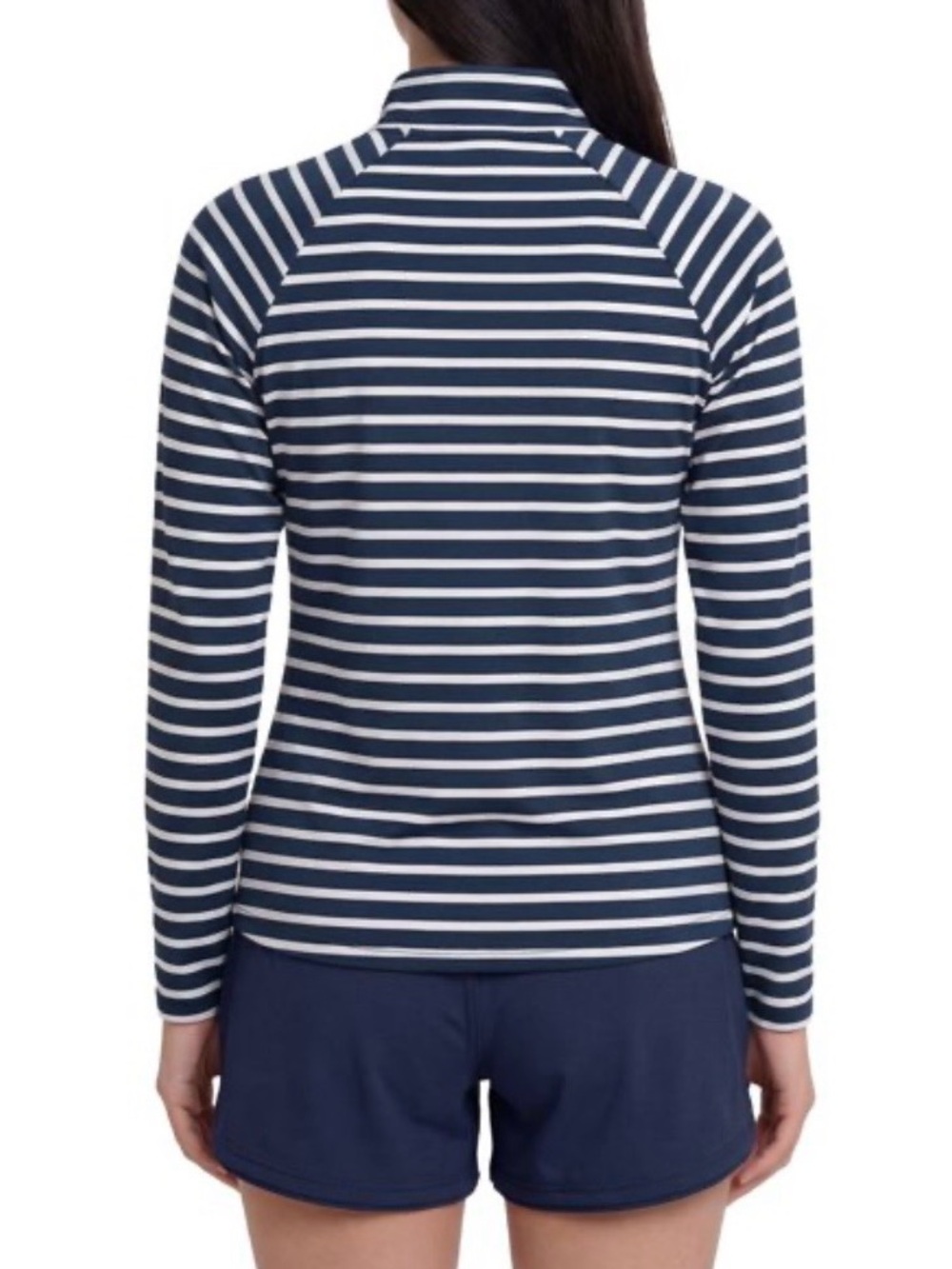 Lands' End Women's Quarter Zip Rashguard 4 Way Stretch/UPF 50/Moisture Wicking - Picture 5 of 10